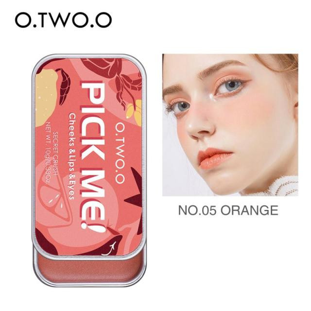 Матовый крем для румян 3в1 O.TWO.O Pick Me 10г (№05 Orange)