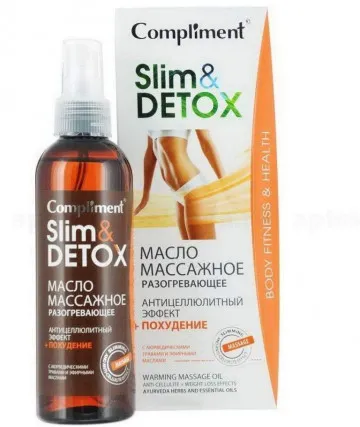 Compliment Slim & Detox Масло массажное разогревающее, 200мл