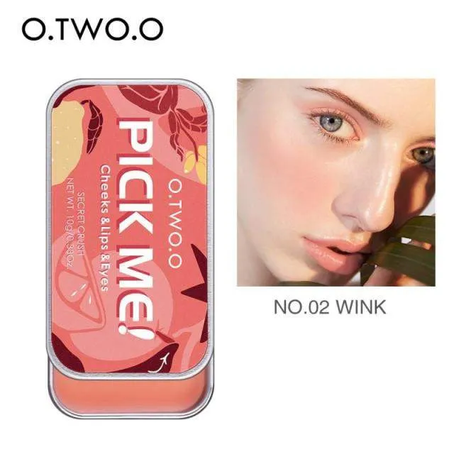 Матовый крем 3 в 1 (румяна, тени для век, помада для губ) O.TWO.O Pick Me 10г #9139 (№02 Коралловый)