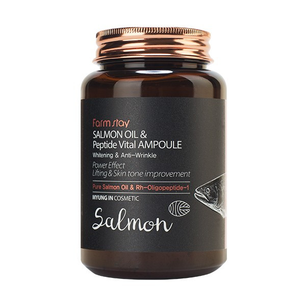 Многофункциональная ампульная сыворотка для лица с маслом лосося и пептидами FarmStay Salmon Oil &peptide Vital Ampoule