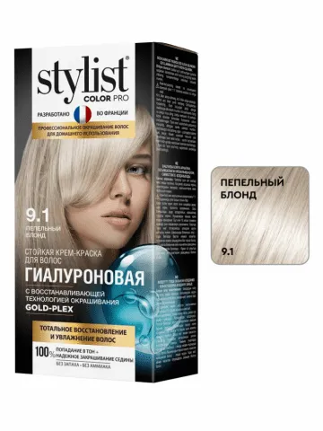 Стойкая крем-краска для волос Stylist Color Pro Тон 9.1 Пепeльный Блонд 115 ml