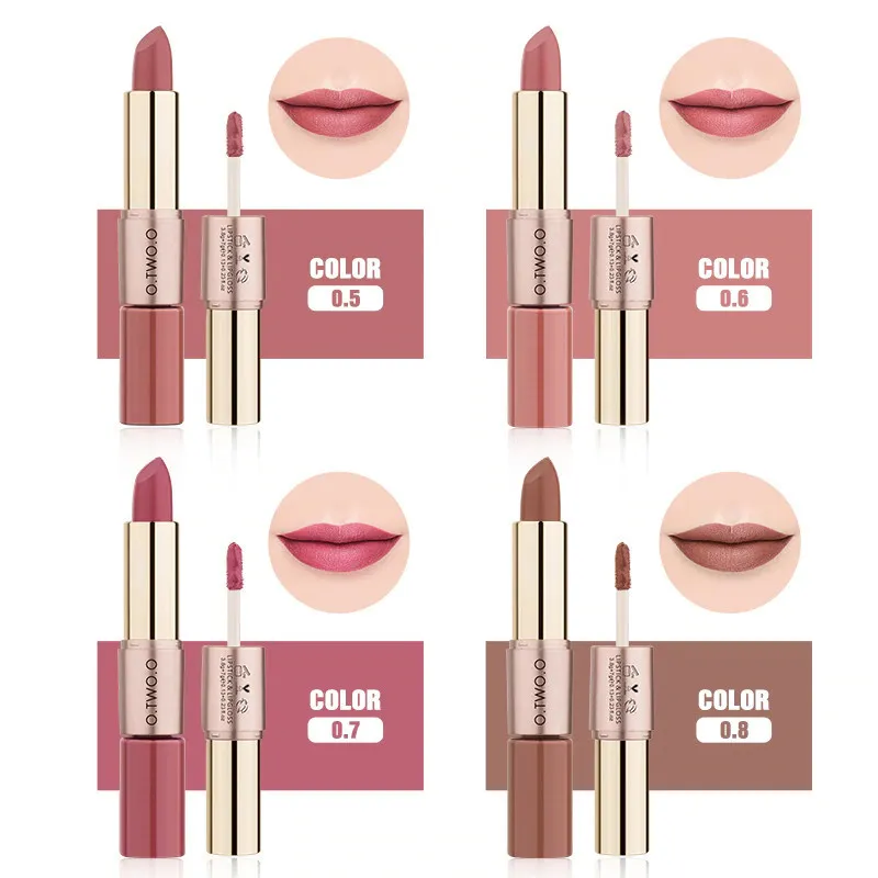 Матовая губная помада O.TWO.O Rose Gold 2in1 3.5g Цвет №06 арт. N9107 Нежно-розовый