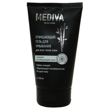 Mediva очищающий гель для умывания (с адсорбирующим углем) 150ml